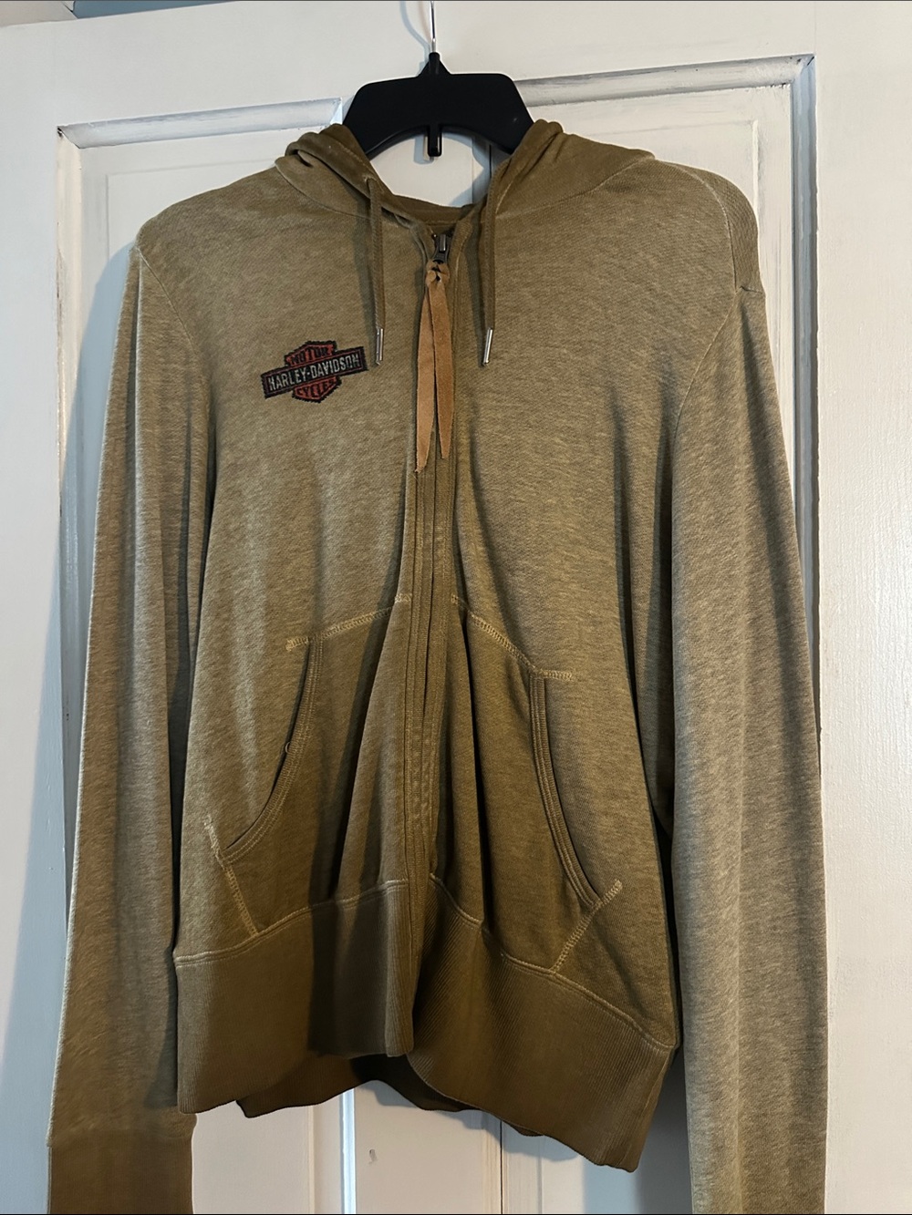 Harley-Davidson Olive Green Zip-Up Hoodie Jacket